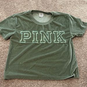 PINK velvet crop top